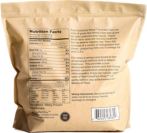 100% Raw Grass Fed Whey - Happy Healthy Cows, COLD PROCESSED Undenatured - Maple Wellness Supplements