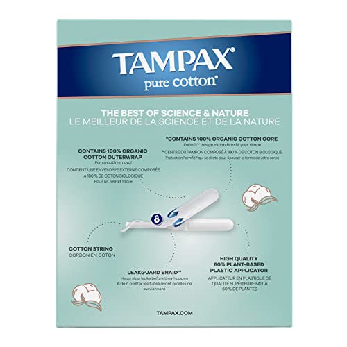 TAMPAX Pure 100% Organic Cotton Core Super Absorbency Tampons - 24 ct TampaxBuy Supplements Australia