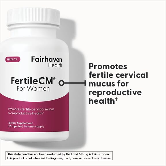 Fairhaven Health FertileCM Fertility Supplement for Women, Capsules - Fertile Cervical Mucus, Ovulation Cycle, Includes L-Arginine, N-Acetyl-Cysteine, Grape Seed Extract and Vitamin C - 90 Capsules Fairhaven HealthBuy Supplements Australia