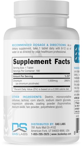 Bucked Up Chromium Picolinate 1000mcg Per Serving, Bucked Up Essentials (180 Servings Bucked UpBuy Supplements Australia