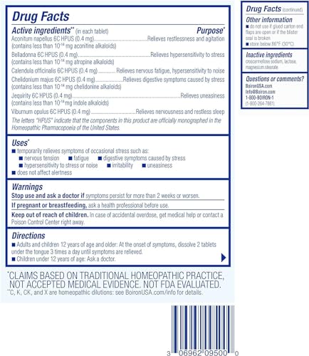 Boiron StressCalm for Relief of Stress, Anxiousness, Nervousness, Irritability, and Fatigue - 60 Count BoironBuy Supplements Australia