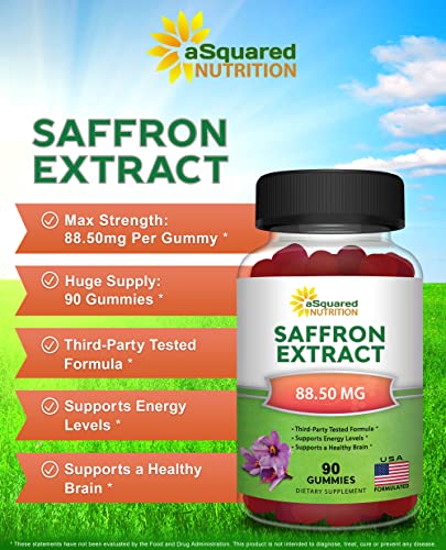 Saffron Gummies - Saffron Extract Supplement - Pure Gummy Supplements Alternative aSquared NutritionBuy Supplements Australia