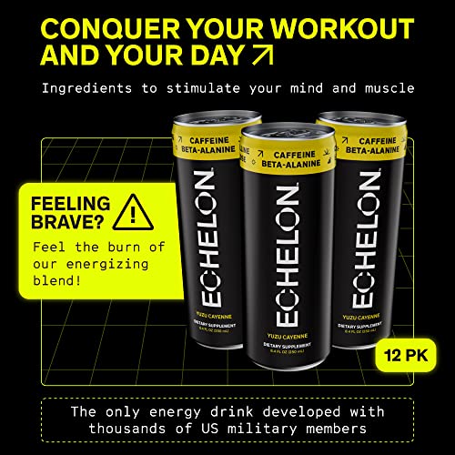 Echelon Pre-Workout Energy Drink - 12-Pack, Yuzu Cayenne - Peak Performance EchelonBuy Supplements Australia