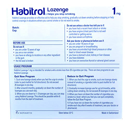 Habitrol Nicotine Lozenge Mint Flavor 216 Lozenges (1mg) HabitrolBuy Supplements Australia