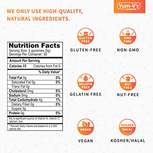YumVs Complete Glucose Gummies, Raspberry Flavor, (60 Ct); Chewable YUM-V'SBuy Supplements Australia