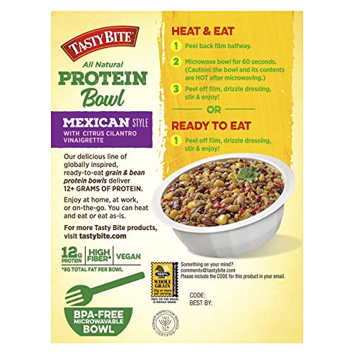 TASTY BITE Mexican Protein Bowl, 8.8 Ounce, Pack of 6, Ready to Eat, Microwaveable TASTY BITEBuy Supplements Australia