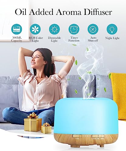 Aegci Aromatherapy Diffusers,300ml Air Humidifier with 7 Colors Light,Adjustable Brightness AegciBuy Supplements Australia