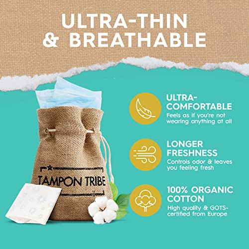 Tampon Tribe - Organic Cotton Pads with Wings for Women, Chemical-Free Breathable Sanitary Pads Tampon TribeBuy Supplements Australia