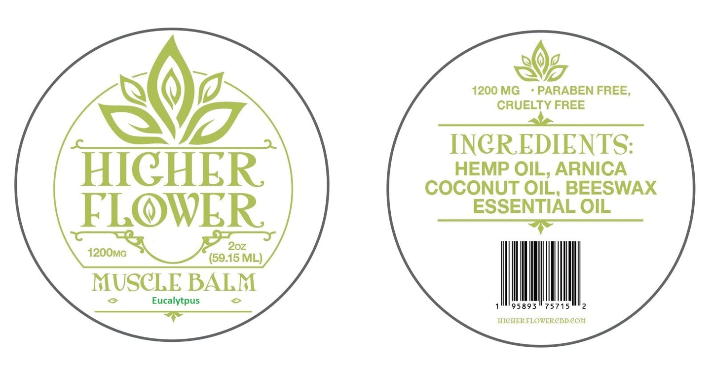 Hemp Muscle Balm 1200 mgs (Eucalyptus) Higher Flower CBDBuy Supplements Australia