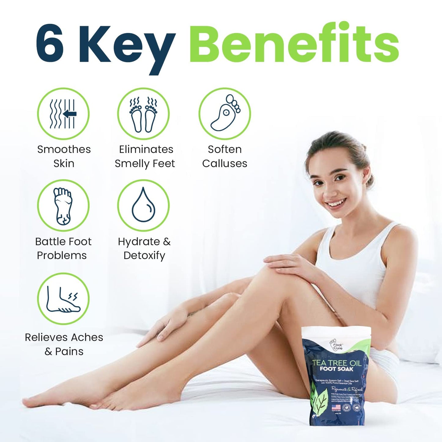 Tea Tree Oil Foot Soak with Epsom Salt - Best Toenail Fungus Treatment, Athletes FOOT CUREBuy Supplements Australia