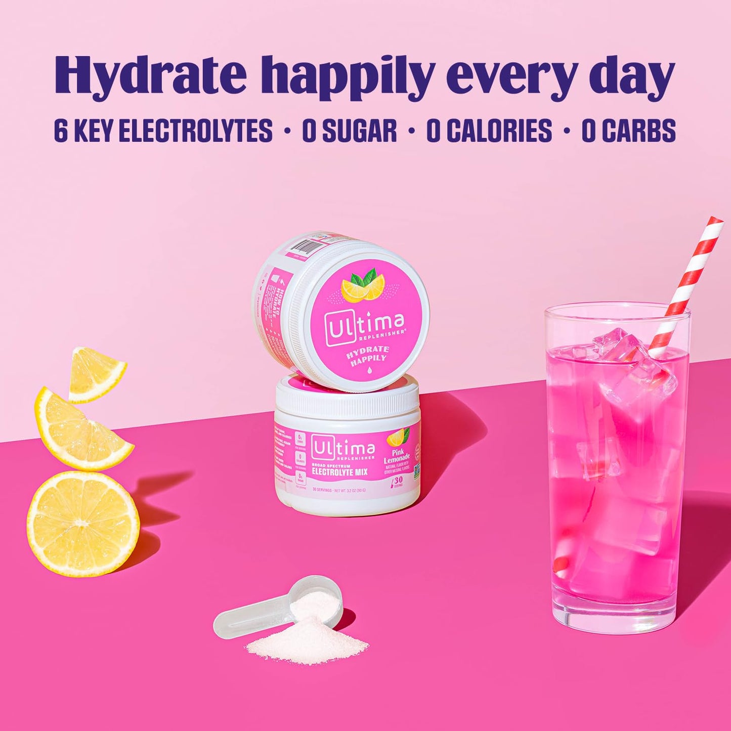 Ultima Replenisher Daily Electrolyte Drink Mix – Pink Lemonade, 30 Serving – Hydration Ultima ReplenisherBuy Supplements Australia