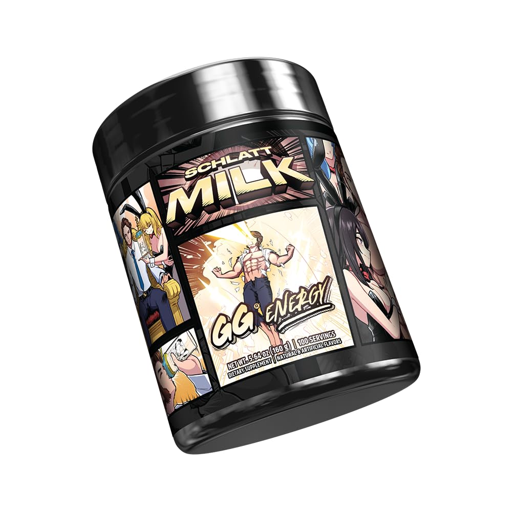 Gamer Supps GG Energy - Schlatt Milk by jschlatt (100 Servings) - Keto Friendly Gaming Energy and Nootropic Blend, Sugar Free + Organic Caffeine + Vitamins + Immune Support, Powder Drink Gamer SuppsBuy Supplements Australia