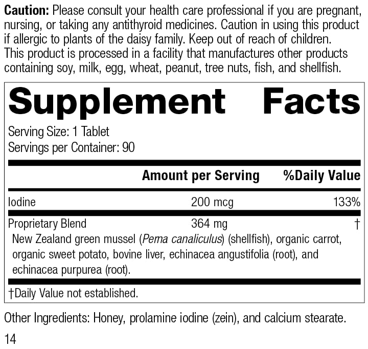 Standard Process Iodomere - Whole Food Metabolism and Thyroid Support with Echinacea Standard Process Inc.Buy Supplements Australia