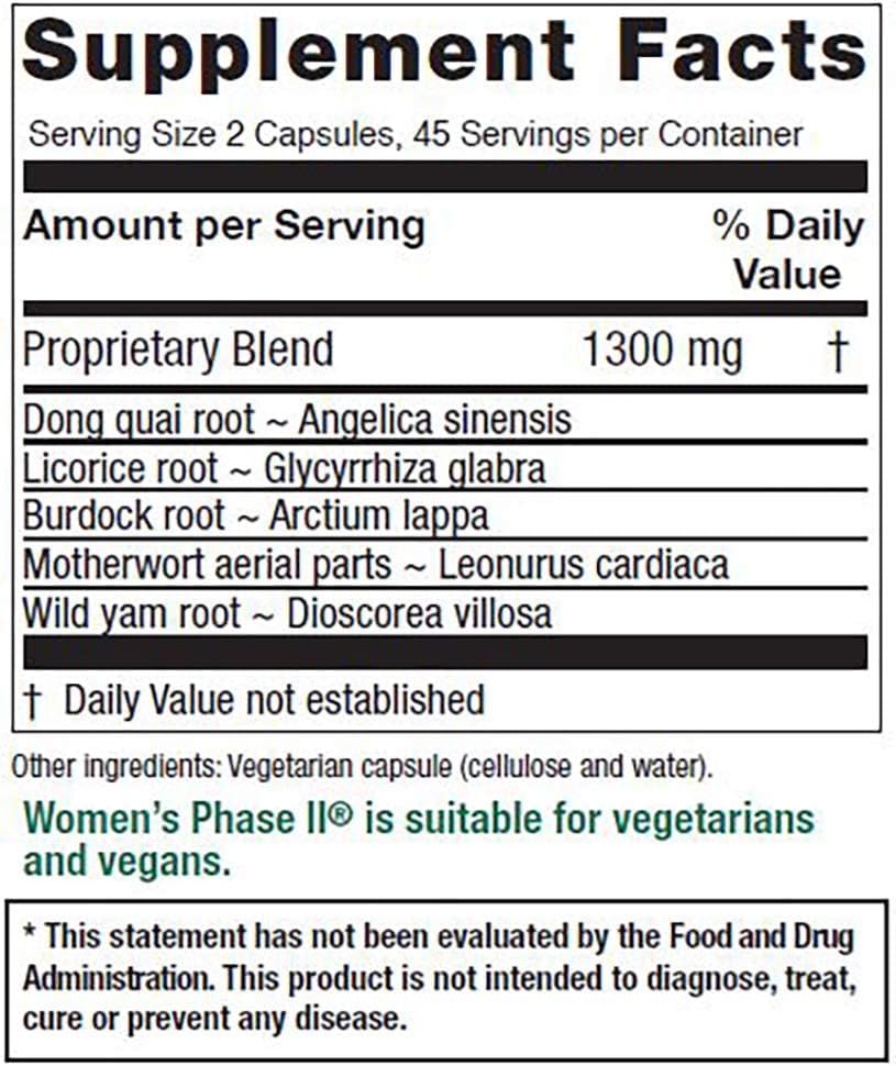 Vitanica Women's Phase II, Menopause Support, Vegan, 90 Capsules VitanicaBuy Supplements Australia