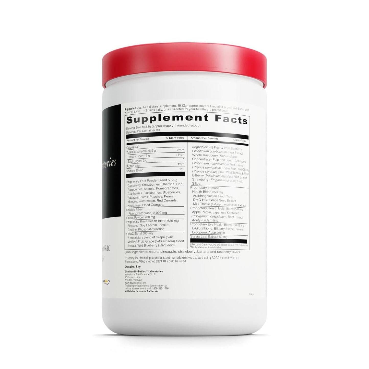 DAVINCI Labs Spectra Reds - Drink Mix Supplement for Antioxidant Health* - Immune & Liver Health Aid with Grape Seed Extract* - Powder Supplement Supports Eye & Heart Health* - 30 Servings (324.9 g) DAVINCIBuy Supplements Australia