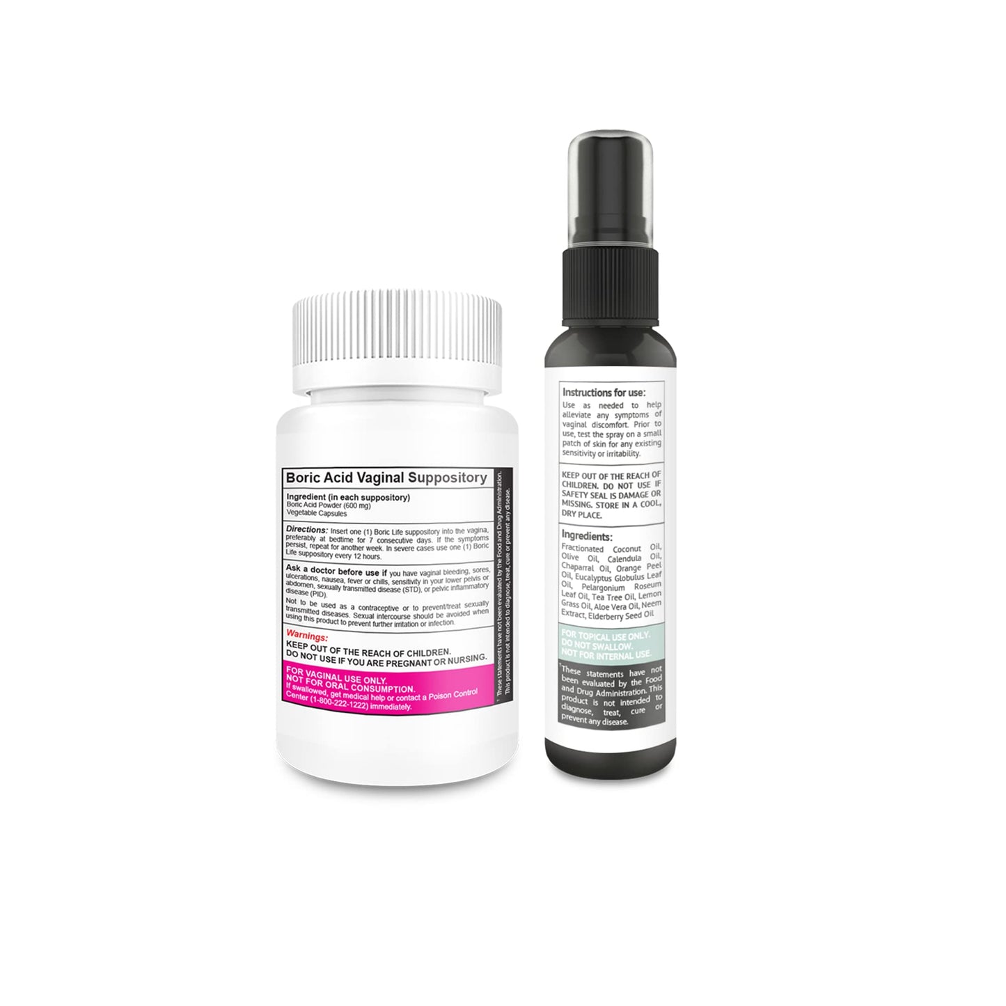 NutraBlast Boric Acid Vaginal Suppositories 600mg (30 Count) w/Intimist Essential Oils Blend Spray (2 fl oz) NutraBlastBuy Supplements Australia