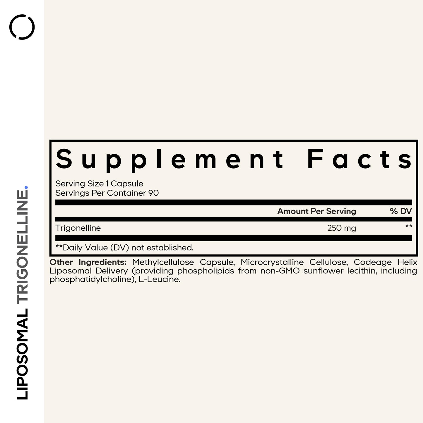 Codeage Liposomal Trigonelline - 250 mg Per Capsule - 3-Month Supply - Plant-Based Alkaloid - Liposomal Delivery for Bioavailability - Metabolic Health Support - Vegan Nootropic Non-GMO - 90 Capsules CodeageBuy Supplements Australia