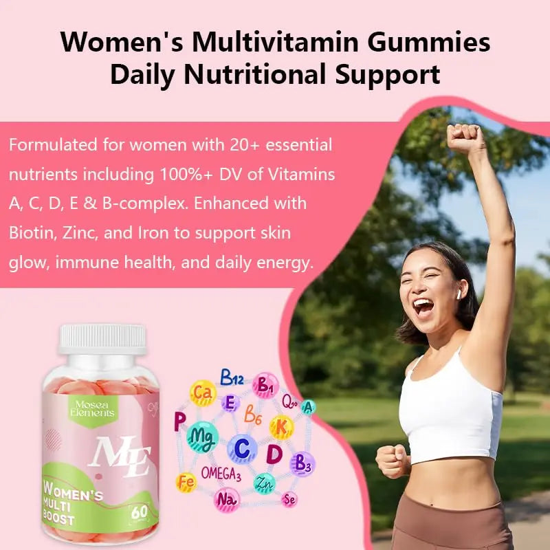 Methylated Multivitamin for Women Gummies,Inositol, Folate, Vitamins A C D3 E B12 K2, Herbal & Mineral Blend, Daily Vegan Gummy MOSEA ELEMENTSBuy Supplements Australia