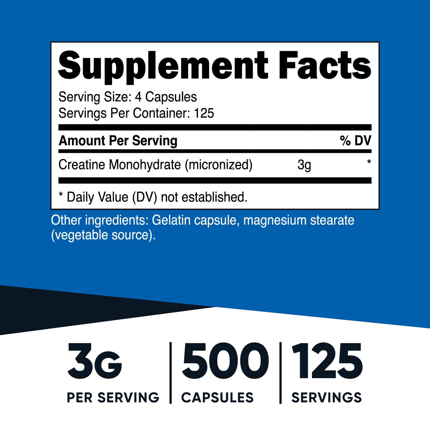 Nutricost Micronized Creatine Monohydrate 3,000mg 500 Capsules, 125 Servings NutricostBuy Supplements Australia