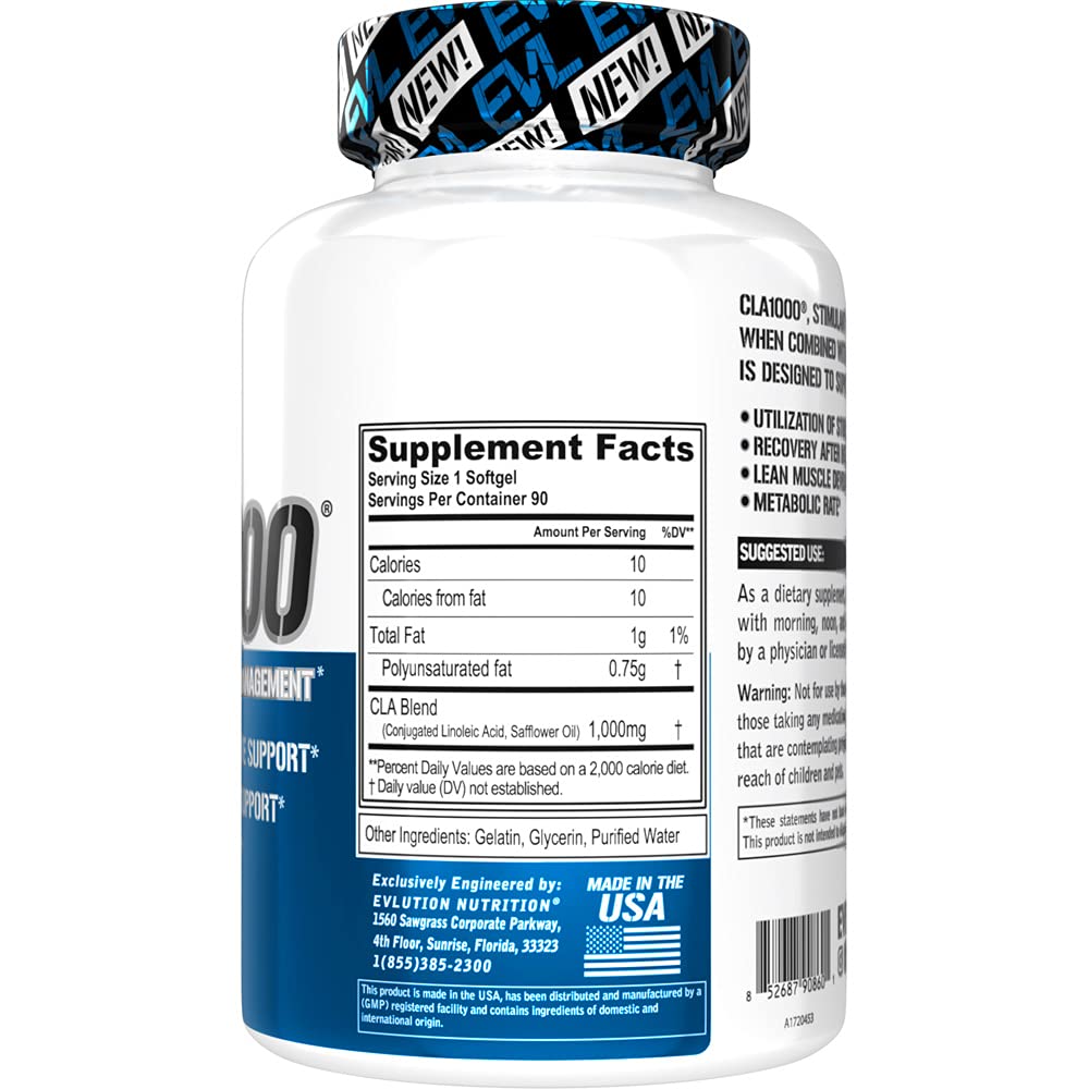 Conjugated Linoleic Acid CLA Pills - CLA 1000mg Diet Pills to Support Weight Loss Fat Burning EvlutionBuy Supplements Australia