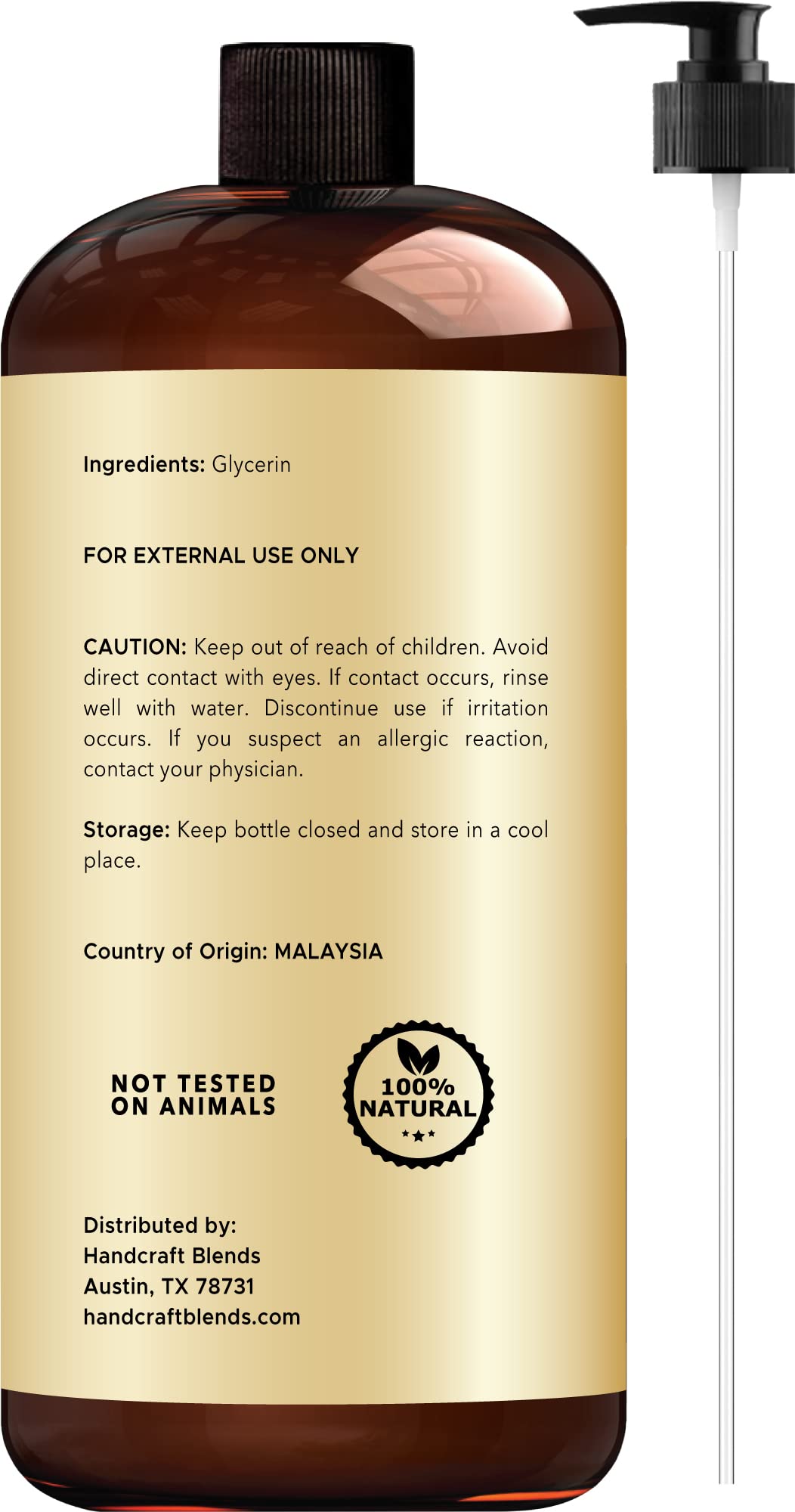 Handcraft Blends Vegetable Glycerin for Skin and Hair 28 oz - Pure Vegetable Glycerin Liquid Handcraft BlendsBuy Supplements Australia