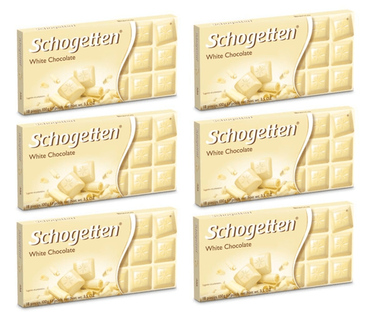 6x Schogetten German White Chocolate 100G / 3.5Oz (Pack of 6) - Maple Wellness Supplements