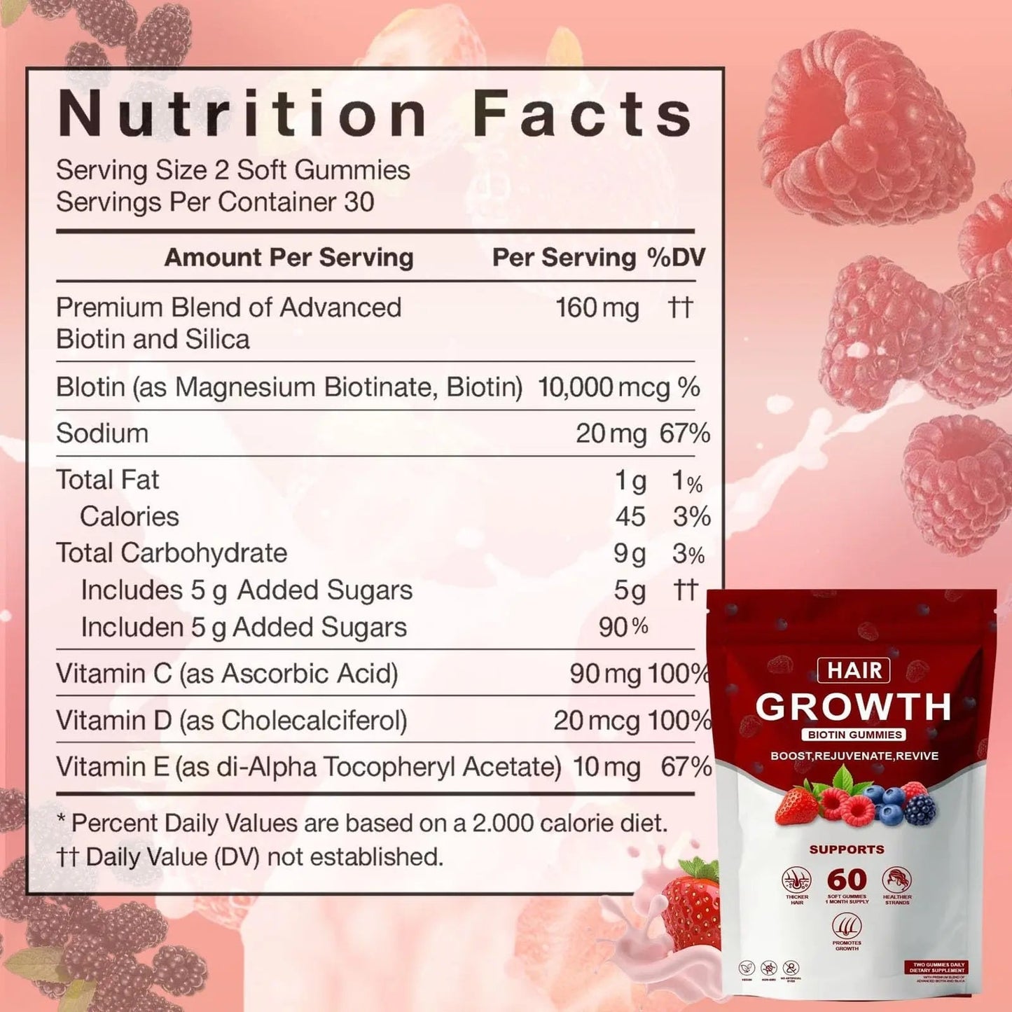 Neonomicon Lumin Hair Growth Gummies – with Biotin, Vitamin C & E, Rosemary, Saw Palmetto – Supports Healthy Hair Growth & Strength Neonomicon