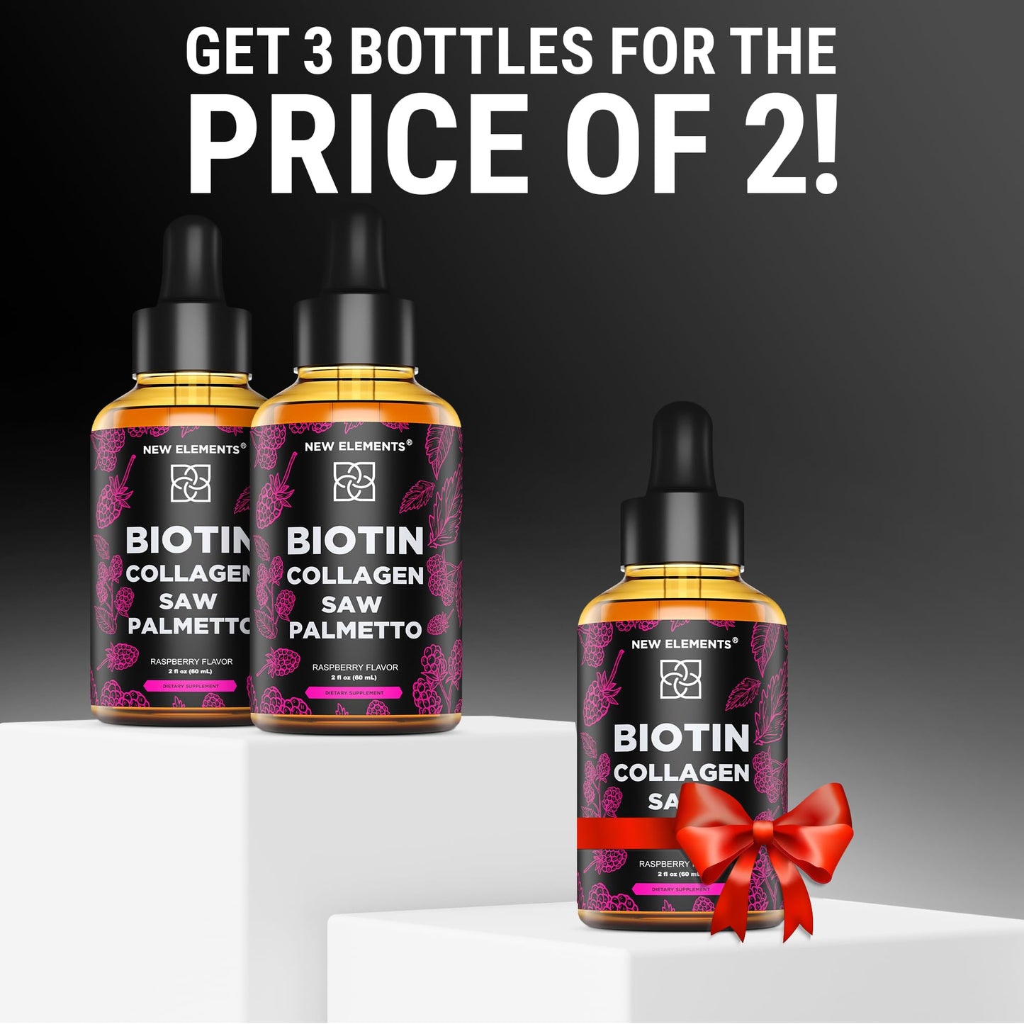 Liquid Biotin with Collagen & Saw Palmetto Extract for Women and Men | Hair Growth New ElementsBuy Supplements Australia