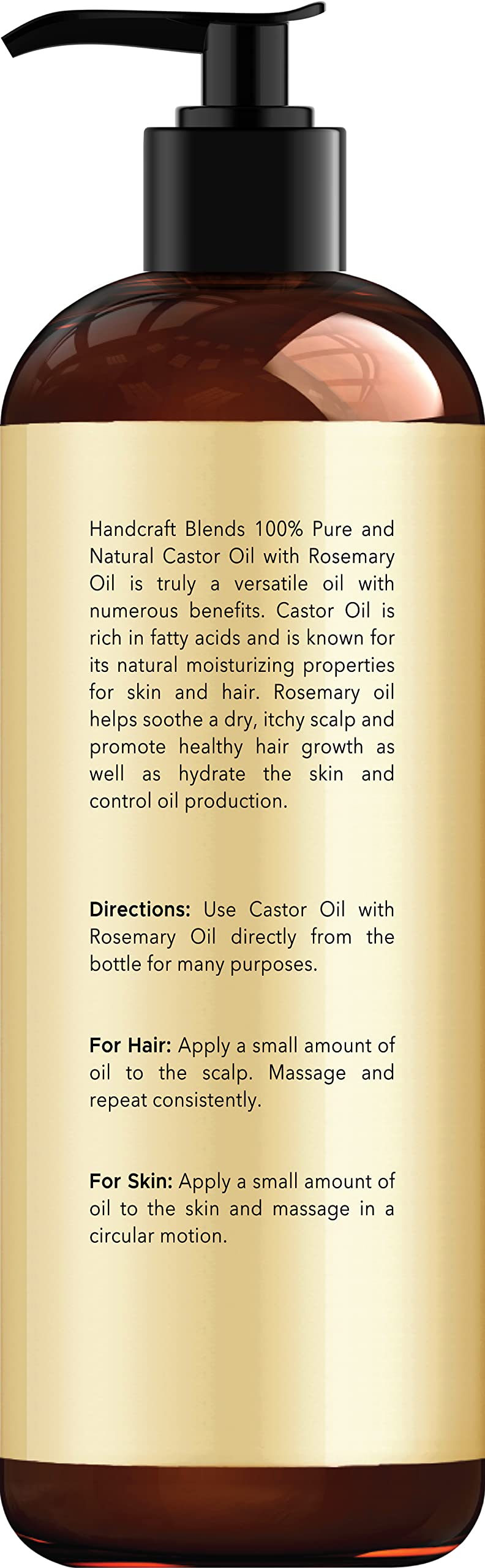 Handcraft Blends Castor Oil with Rosemary Oil for Hair Growth, Eyelashes, Eyebrows Handcraft BlendsBuy Supplements Australia