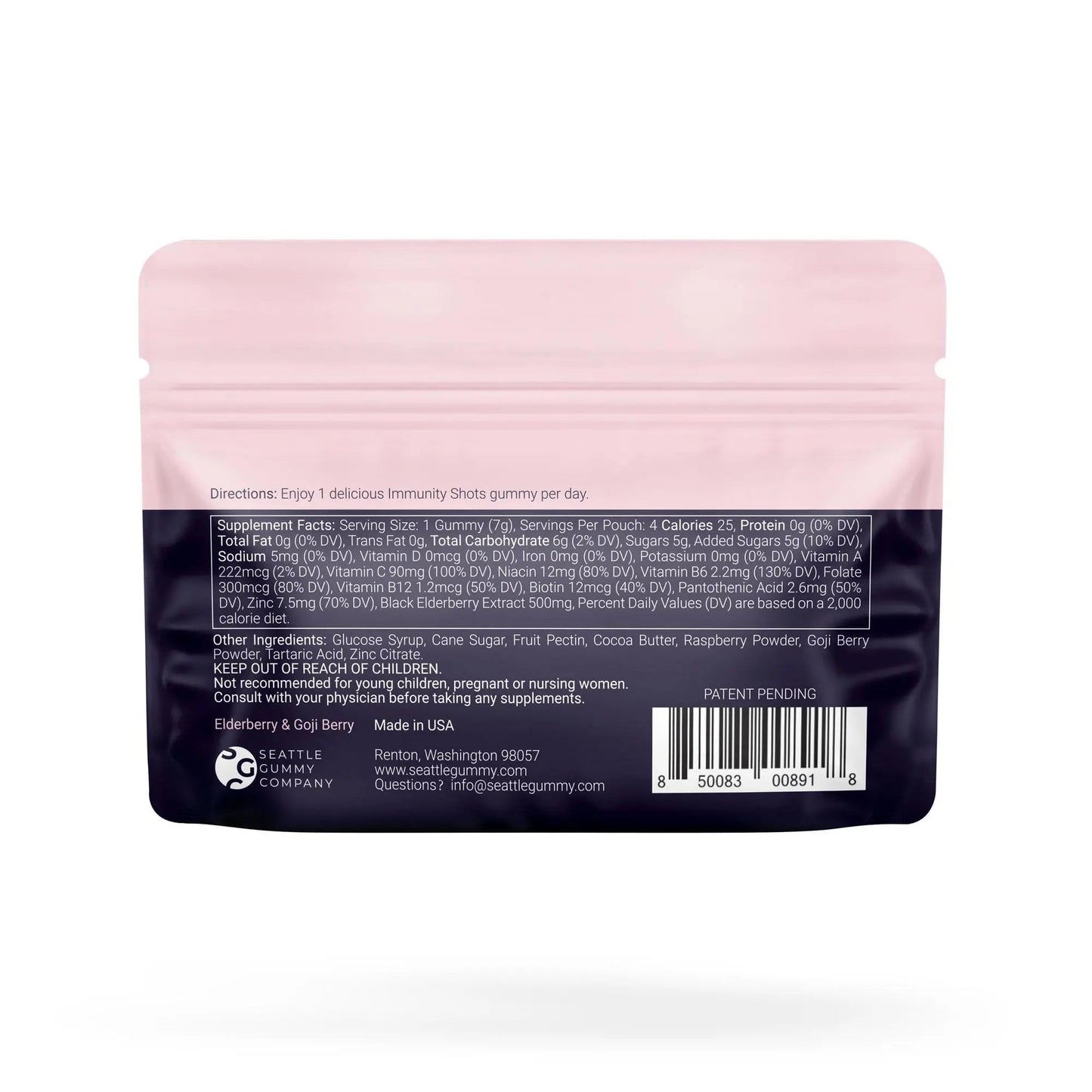SGC Immunity Shots - Elderberry and Goji Berry 500mg Multivitamin Gummies (12-Packs, 4 Per Pack) Immune System Support Supplement SGCBuy Supplements Australia