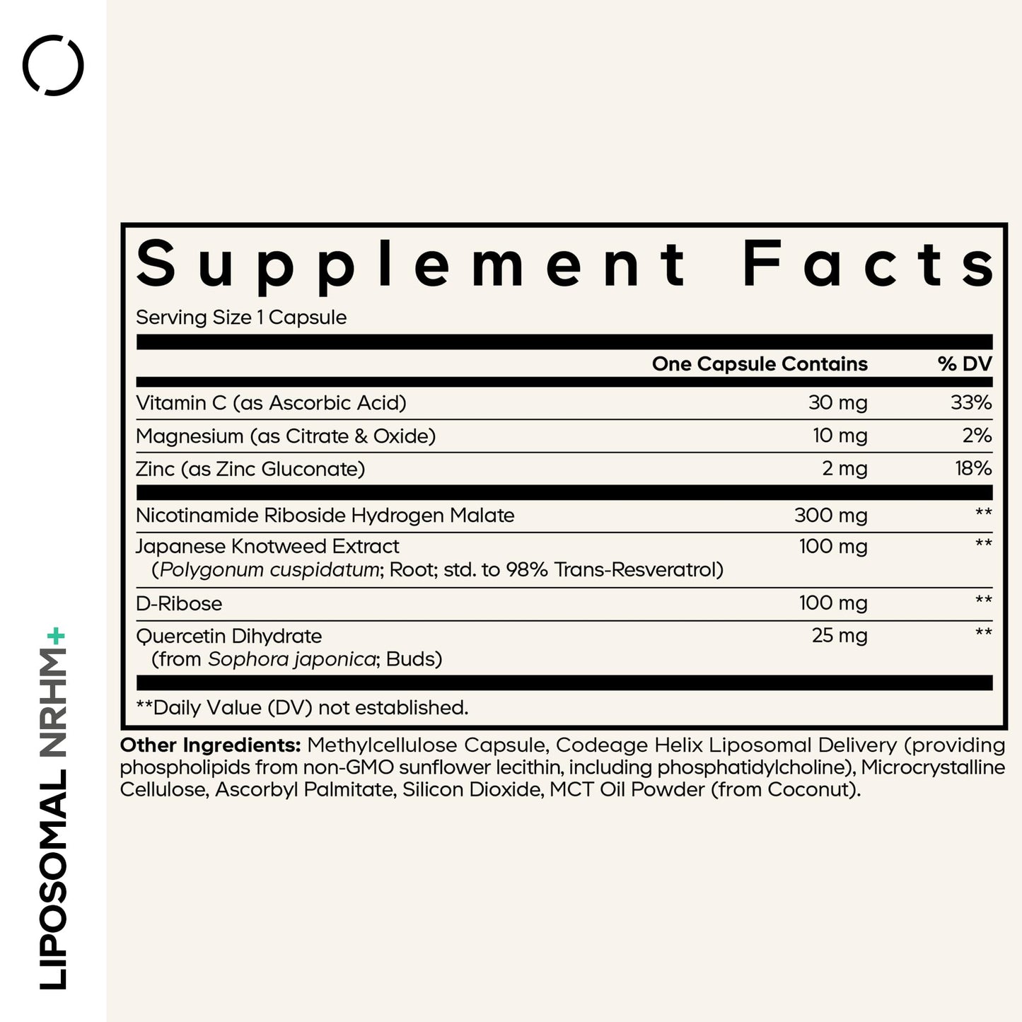 Codeage Liposomal NRHM+ Supplement - NRH Hydrogen Malate 300 mg, Resveratrol, D-Ribose & Quercetin - Vitamin C, Magnesium & Zinc - Liposomal Delivery - Non-GMO - 60 Capsules CodeageBuy Supplements Australia