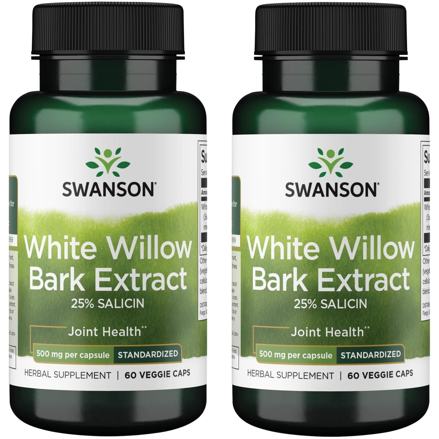 Swanson Maximum Strength White Willow Bark Extract-Promotes Joint Support & Muscle Relief-Standardized to 25% Salicin-Natural Supplement with No Stomach Irritation (60 Veggie Caps, 500mg Each) 2 Pack SwansonBuy Supplements Australia