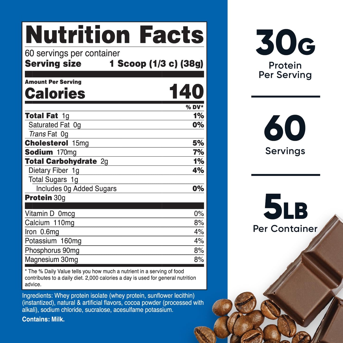 Nutricost Whey Protein Isolate (Mocha) 5LBS - Gluten Free & Non-GMO NutricostBuy Supplements Australia