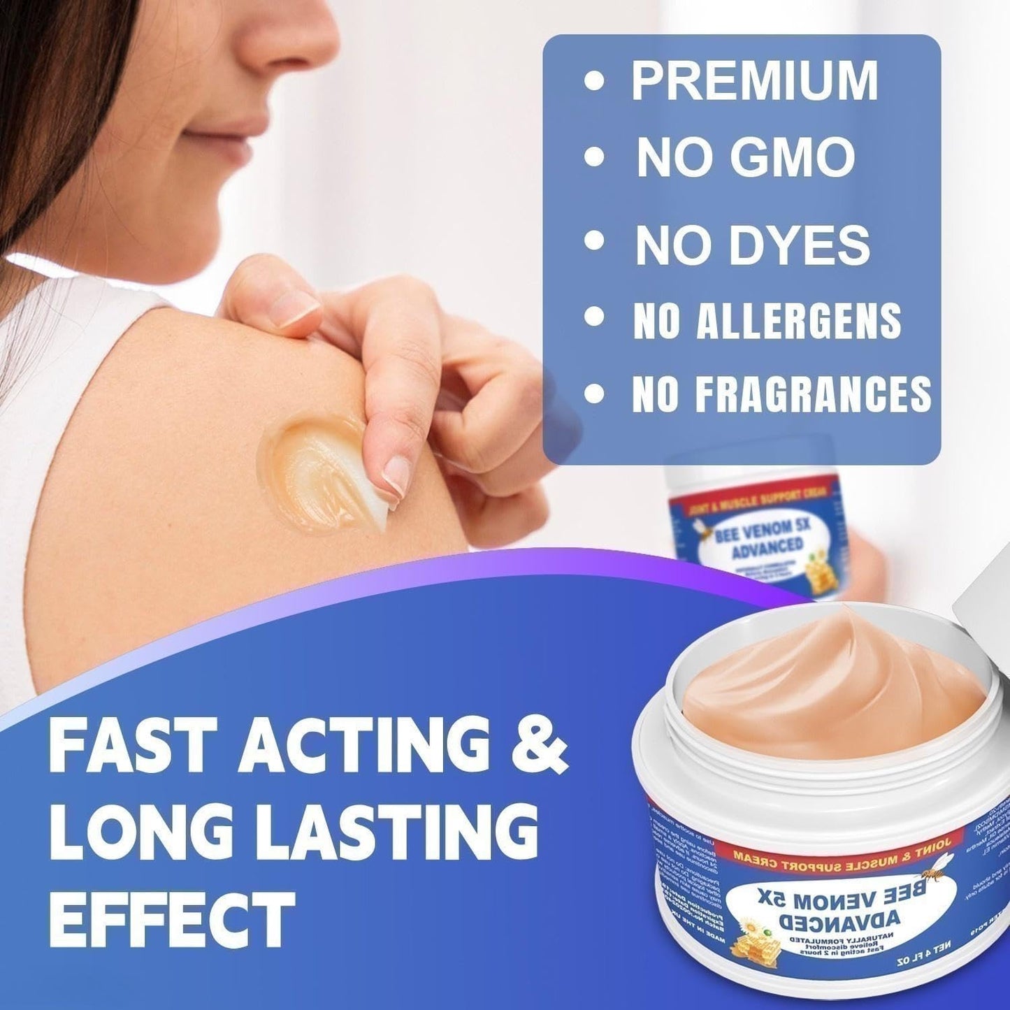 JOYFULART Zealand Bee Venom Serum Gel, Professional for Joint, Muscle, Bone Cream, 24h Fast Release, Soothing Powerful for Back, Neck, Hand, Foot, Knee, Muscle, Shoulder, Hip, Nerve JOYFULARTBuy Supplements Australia