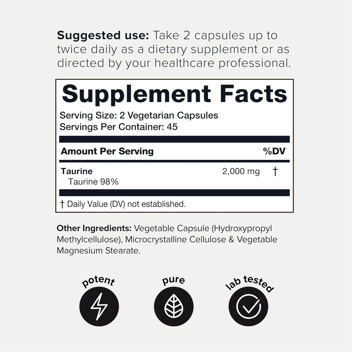 Toniiq 2000mg Taurine Supplement - High Purity Taurine Powder Capsules, 98%+ Pure ToniiqBuy Supplements Australia