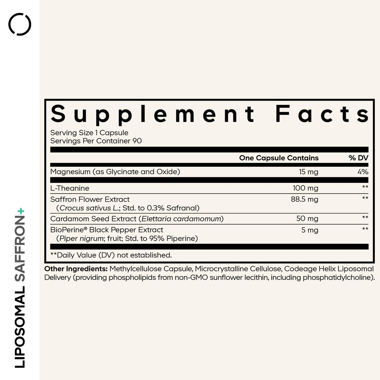 Codeage Liposomal Saffron+ Supplement - Saffron Extract, Magnesium, L-Theanine, Cardamom, BioPerine - 3-Month Supply - Kesar Spice, Liposomal Delivery - Non-GMO - 90 Capsules CodeageBuy Supplements Australia