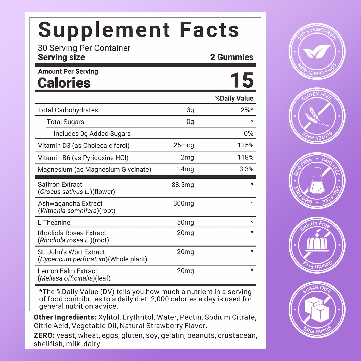 Svovita Saffron Supplements Gummies with Saffron Extract, Sugar Free 60 Count SvovitaBuy Supplements Australia