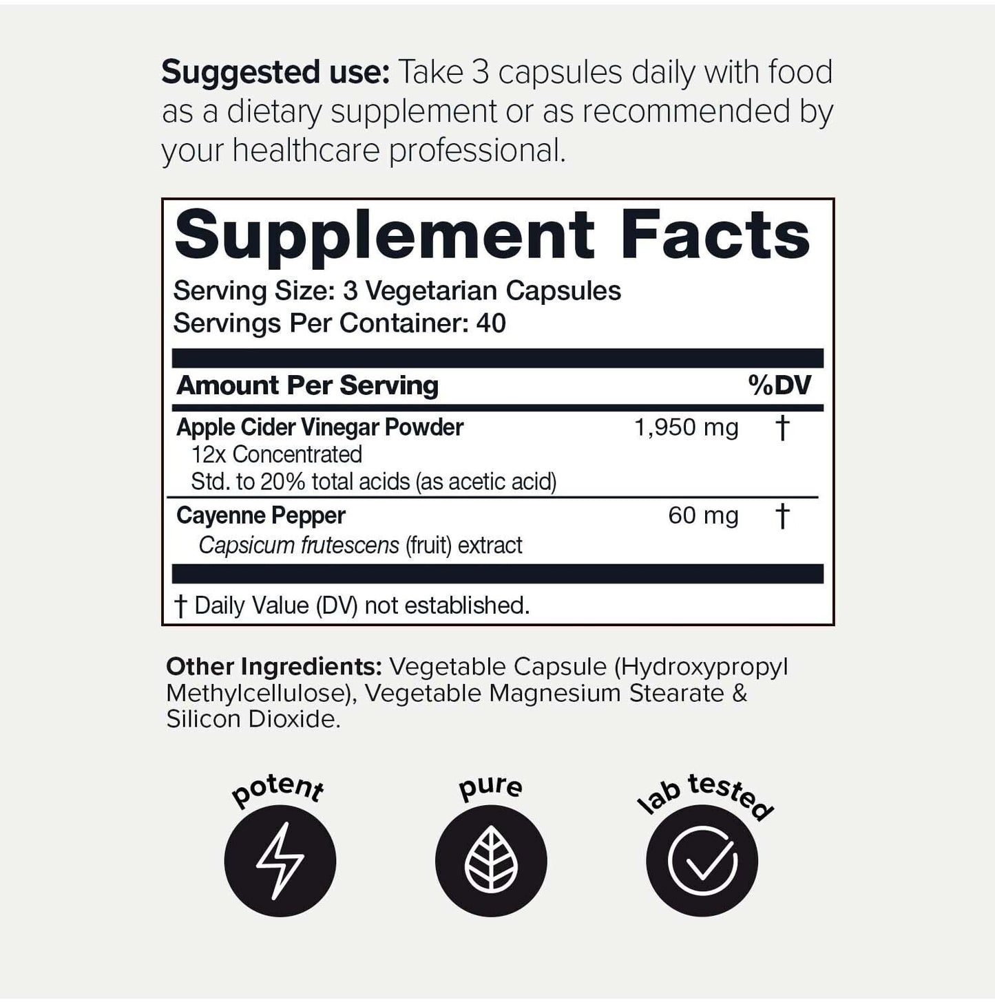 Toniiq 20% Acetic Acid Ultra High Strength Non-GMO Apple Cider Vinegar Capsules ToniiqBuy Supplements Australia