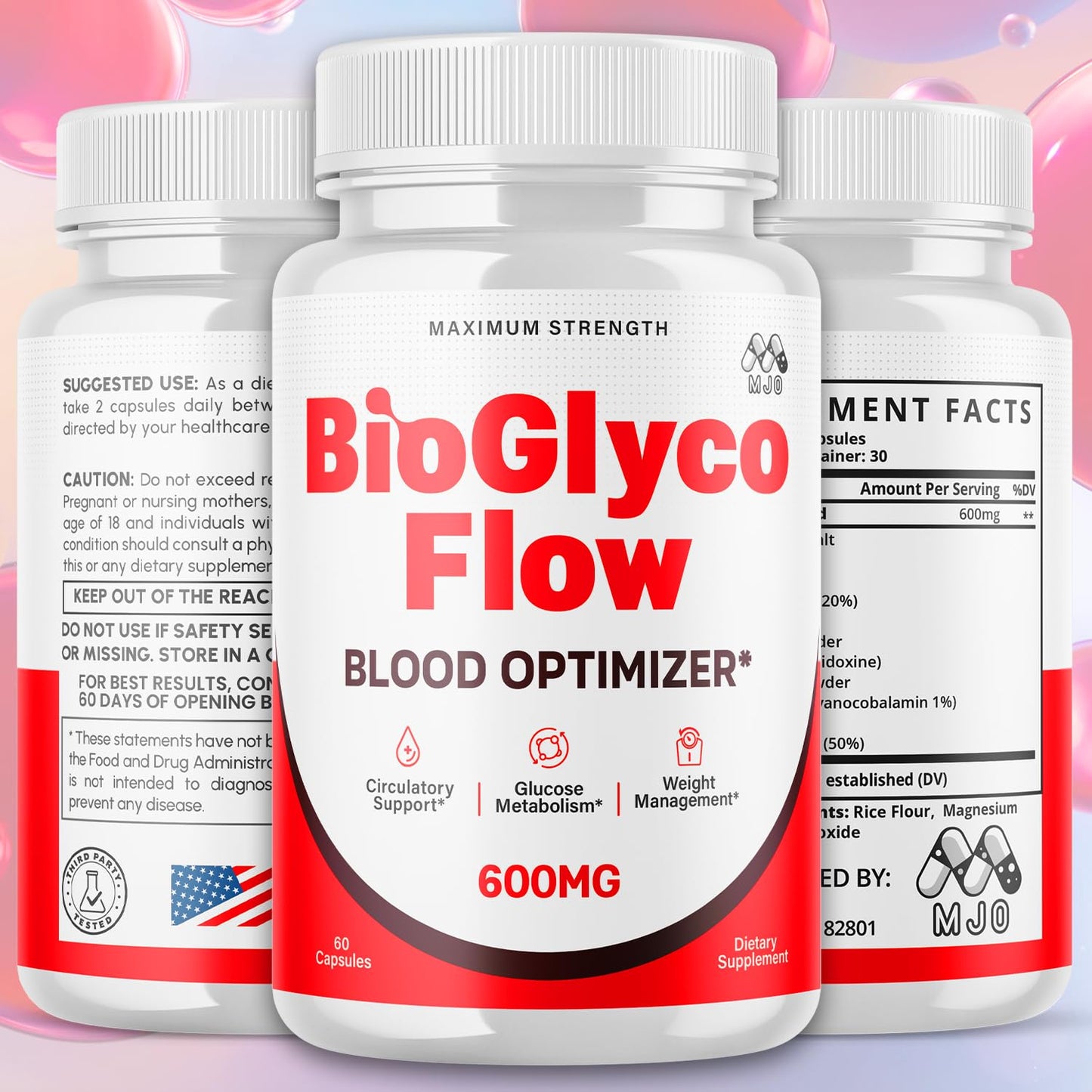 BioGlyco Flow Capsules, Official BioGlyco Flow Pills with All Natural Ingredients, Advanced Overall Health & Wellness Support in a Vitamin Supplement with Maximum Strength Multivitamins (60 Capsules) MJOBuy Supplements Australia