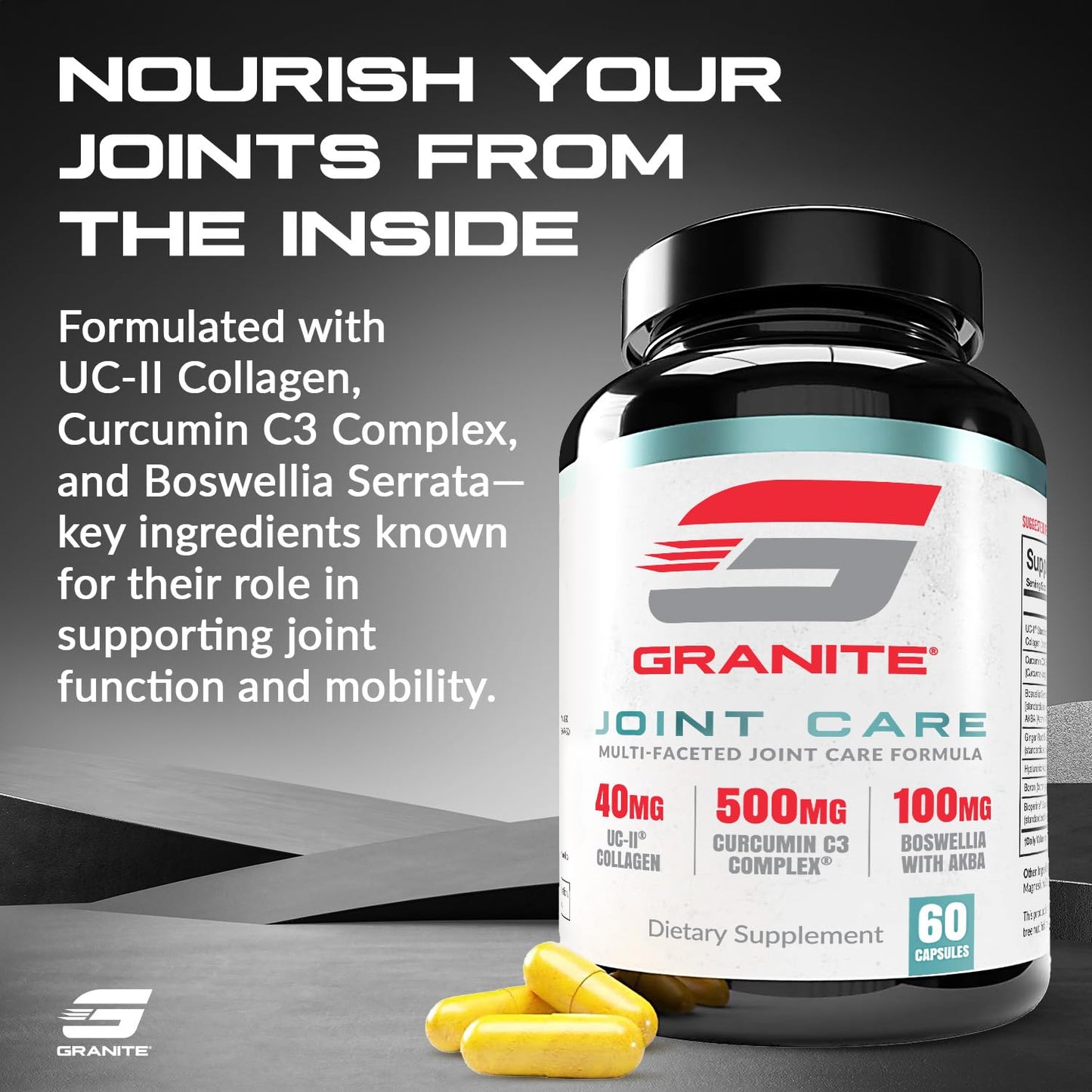Granite Joint Care: Premium UC-II Collagen, Turmeric Curcumin C3, AKBA Boswellia + More - All-in-One Support for Joint Mobility, Comfort & Strength (60ct) Granite SupplementsBuy Supplements Australia