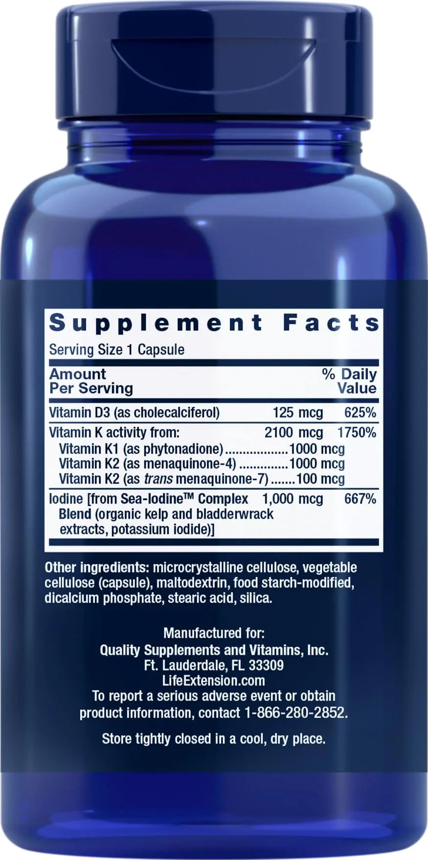 Life Extension Vitamins D and K with Sea-Iodine 60 Capsules (2pack) Life ExtensionBuy Supplements Australia