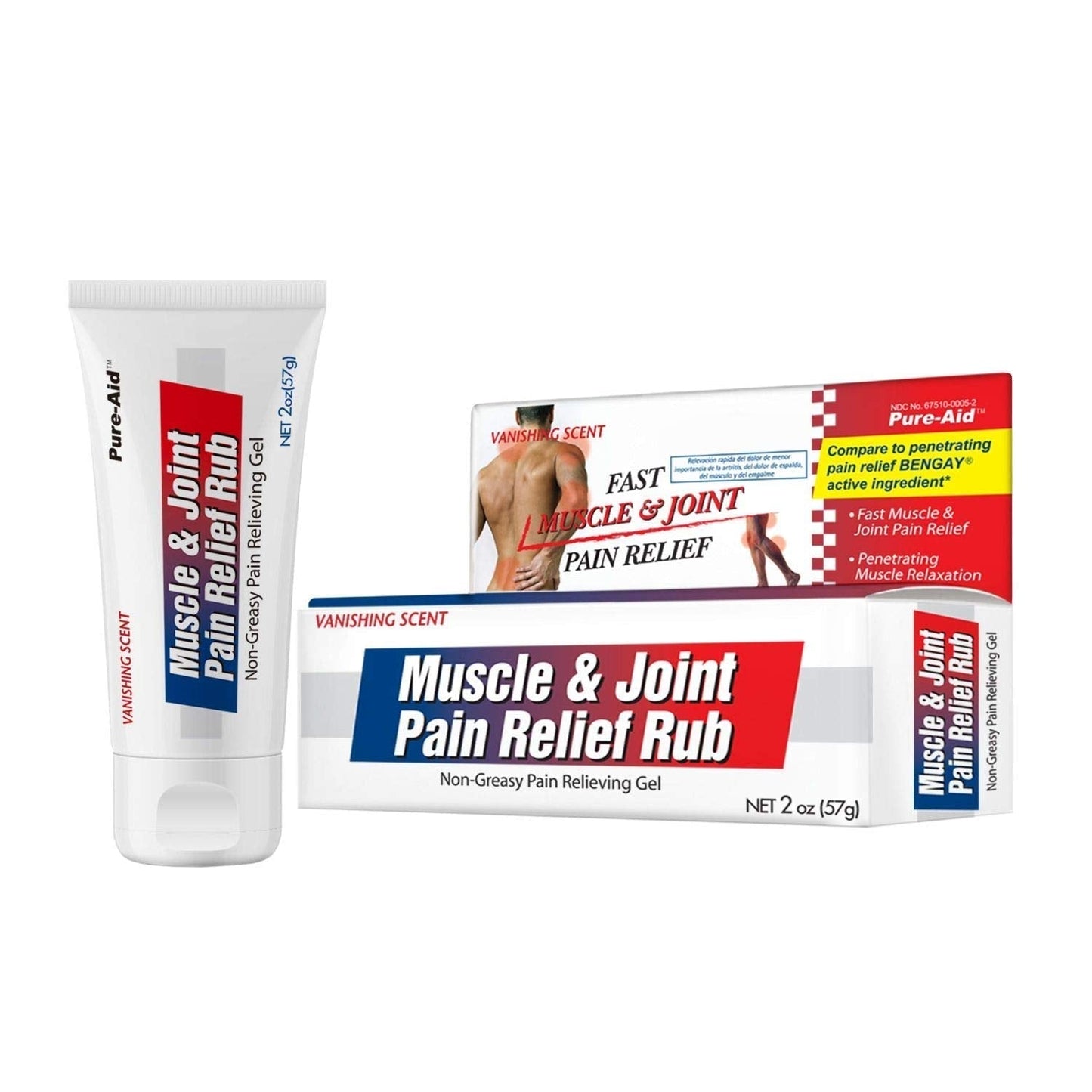 Pure-Aid Muscle & Joint Pain Relief Rub, Fast Relief from Minor Arthritis, Backache, Muscle & Joint Pain Non-Greasy Cream, 2oz (4pk) Pure-AidBuy Supplements Australia