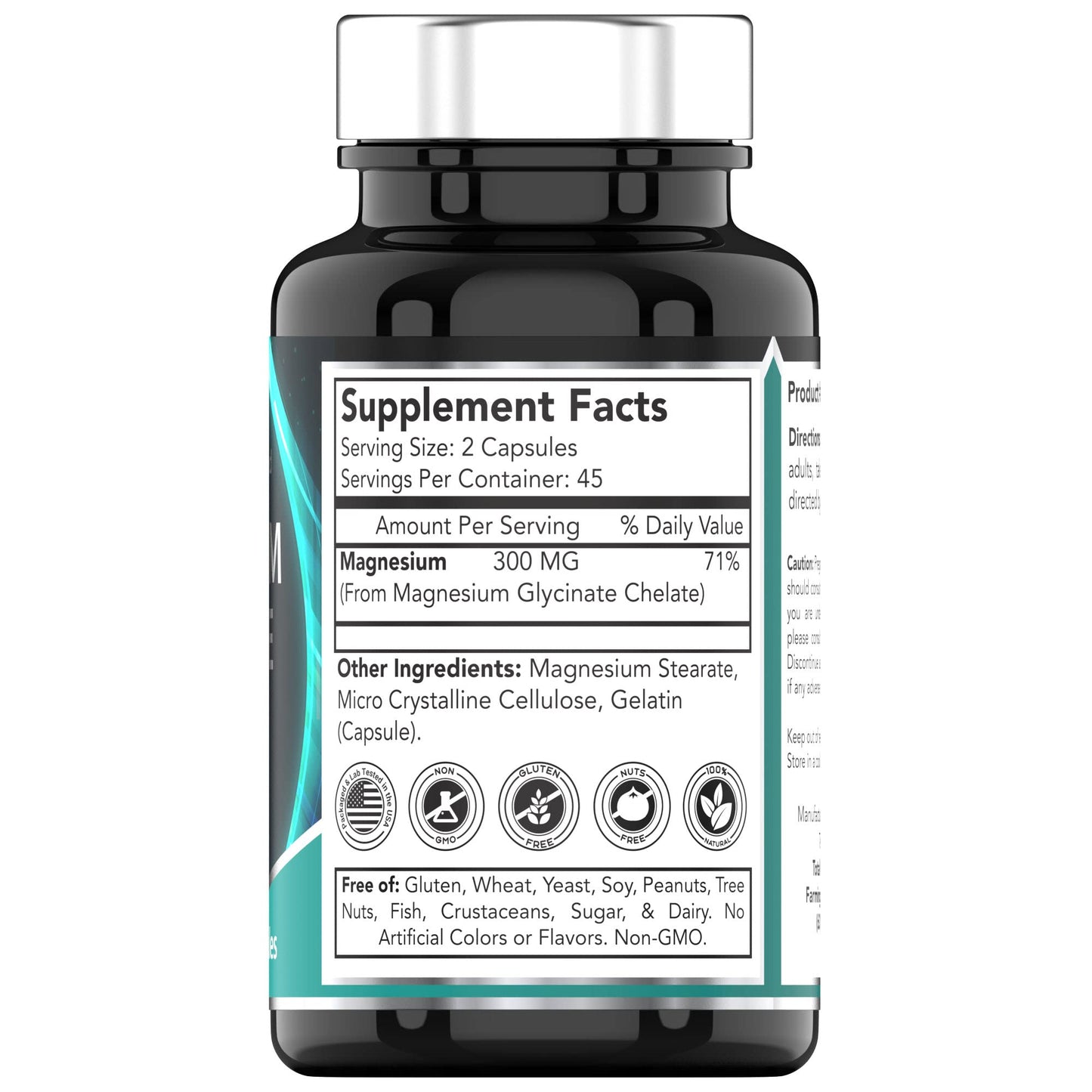 tnvitamins Magnesium Glycinate 300mg, 90 Capsules | High Absorption Chelated Magnesium for Sleep, Calm & Muscle Support