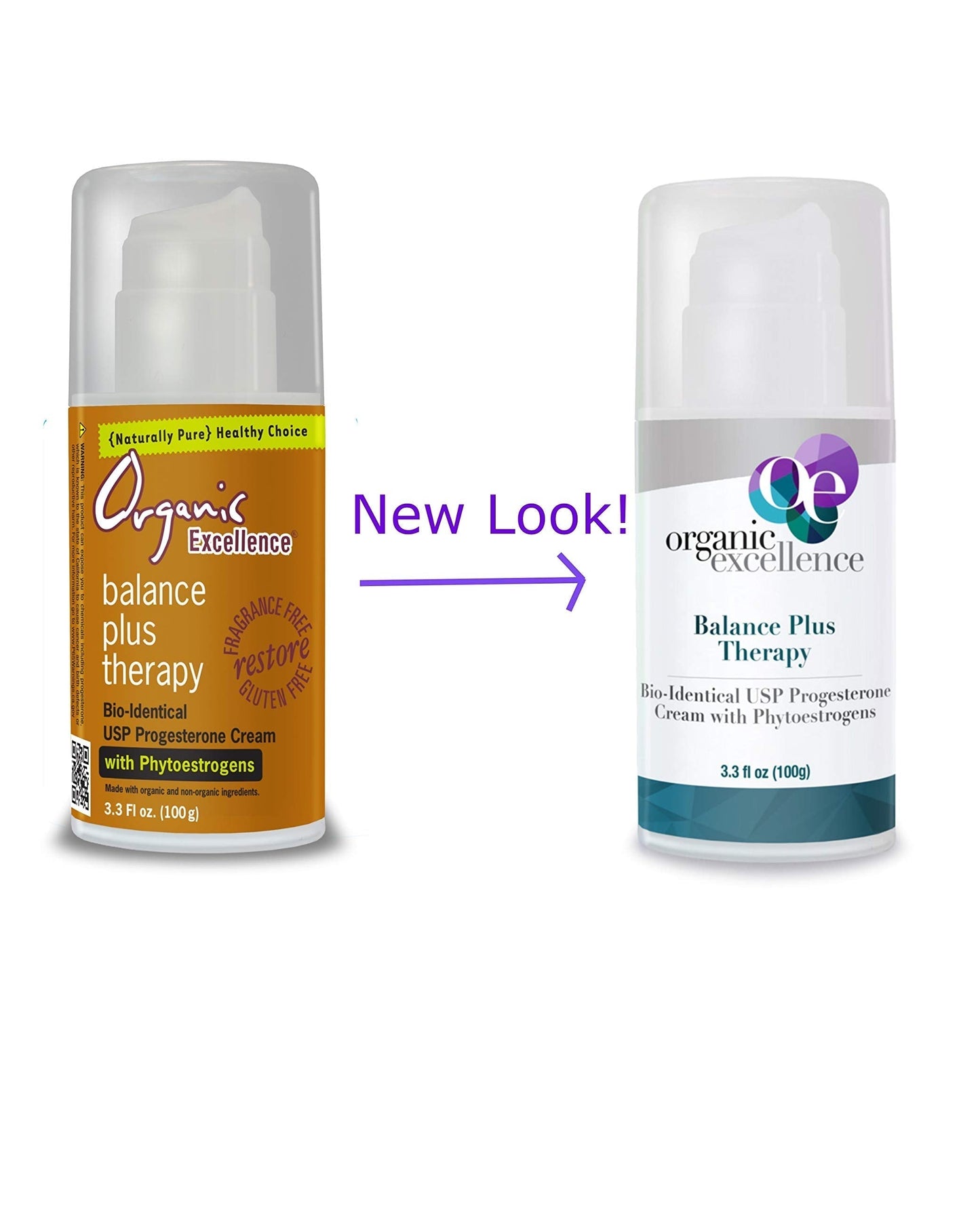 Organic Excellence Balance Plus Therapy - USP Bioidentical Organic Progesterone Cream for Women - with Phytoestrogens - for Menopause Relief and Natural Hormone Balance, 3.3 fl oz (100g) Organic ExcellenceBuy Supplements Australia