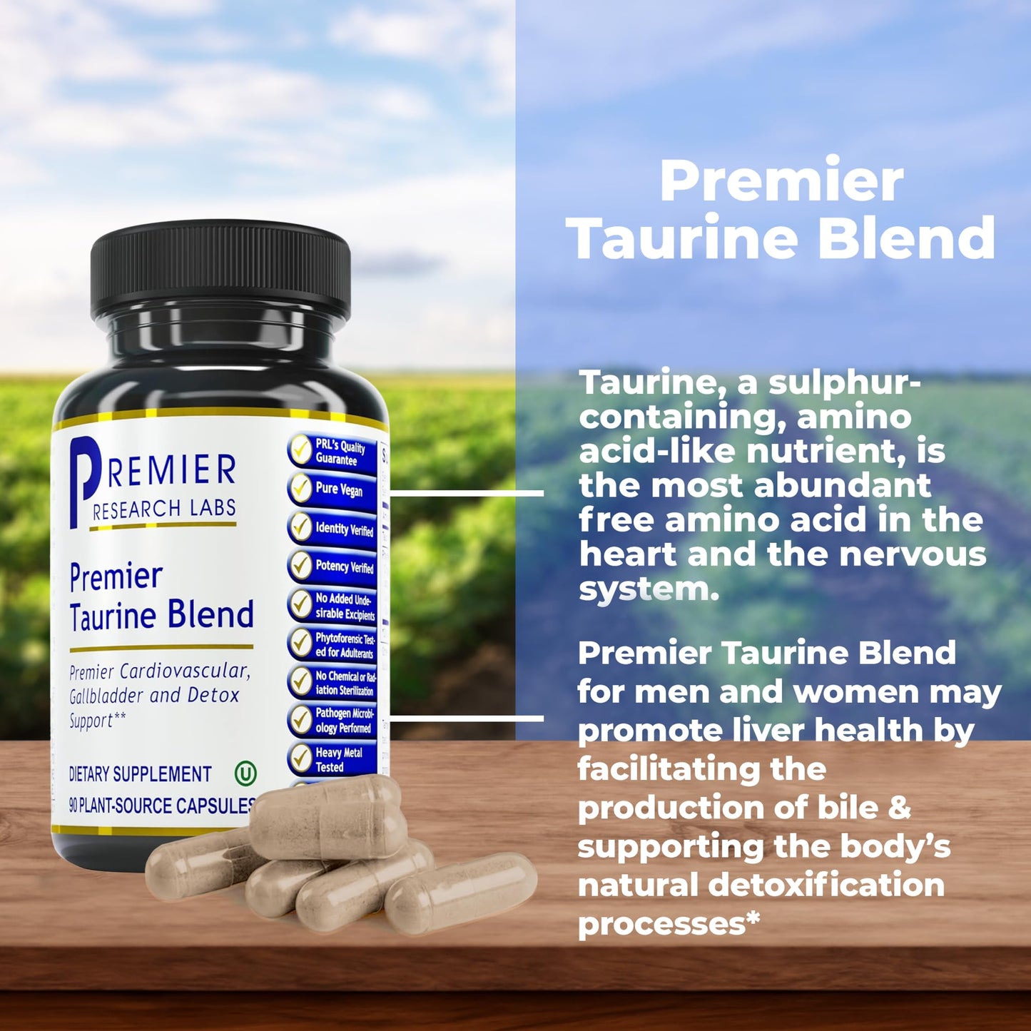 Premier Research Labs Taurine Blend - Taurine Supplement, Taurine Pills, L Taurine Amino Acid Supplement for Liver, Gallbladder, Brain & Heart Health, for Women & Men - 90 Vegetarian Capsules Premier Research LabsBuy Supplements Australia