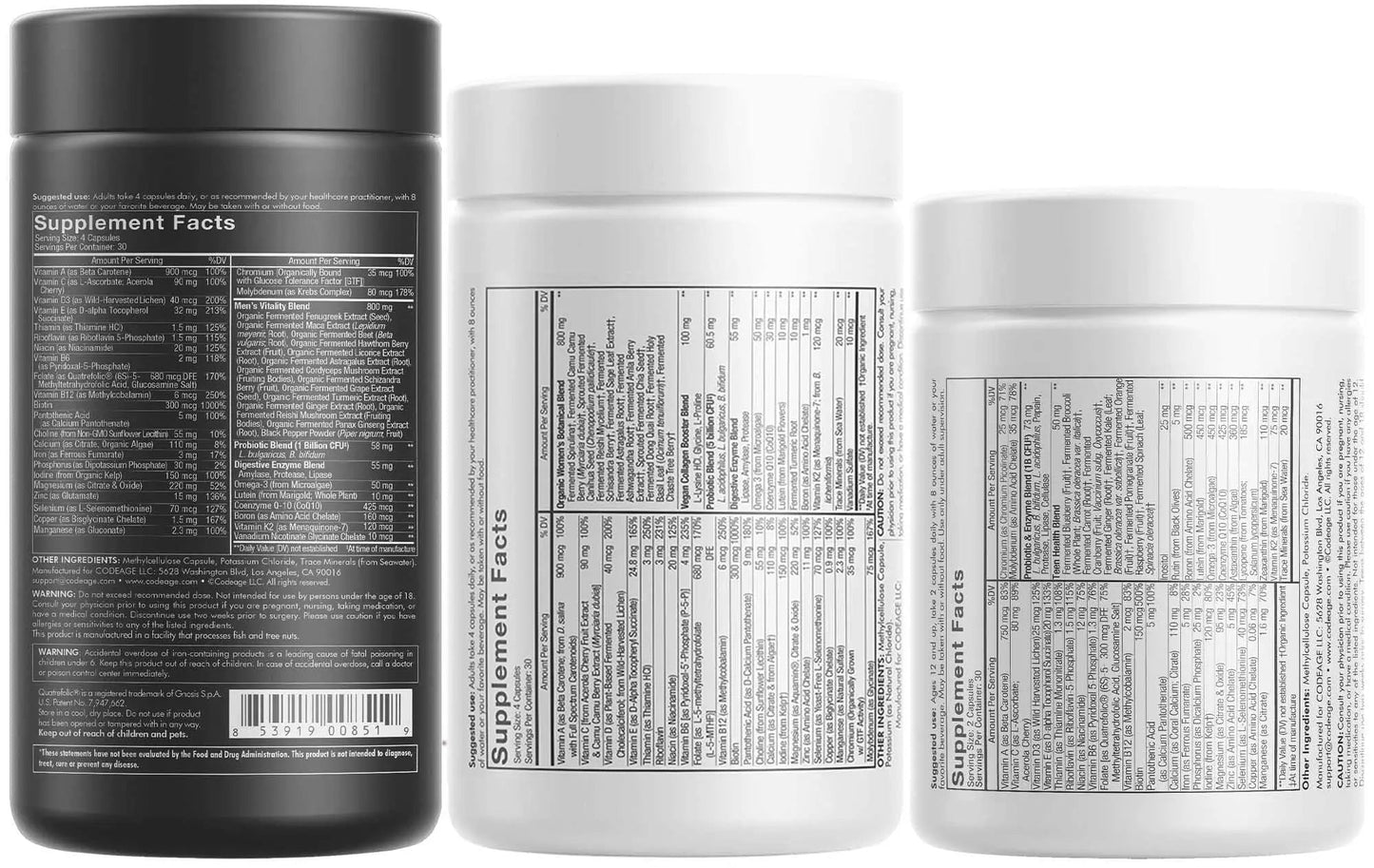 Codeage Family Multivitamin Bundle – Multivitamins for Teens, Women & Men – Essential Vitamins & Minerals Pack CodeageBuy Supplements Australia