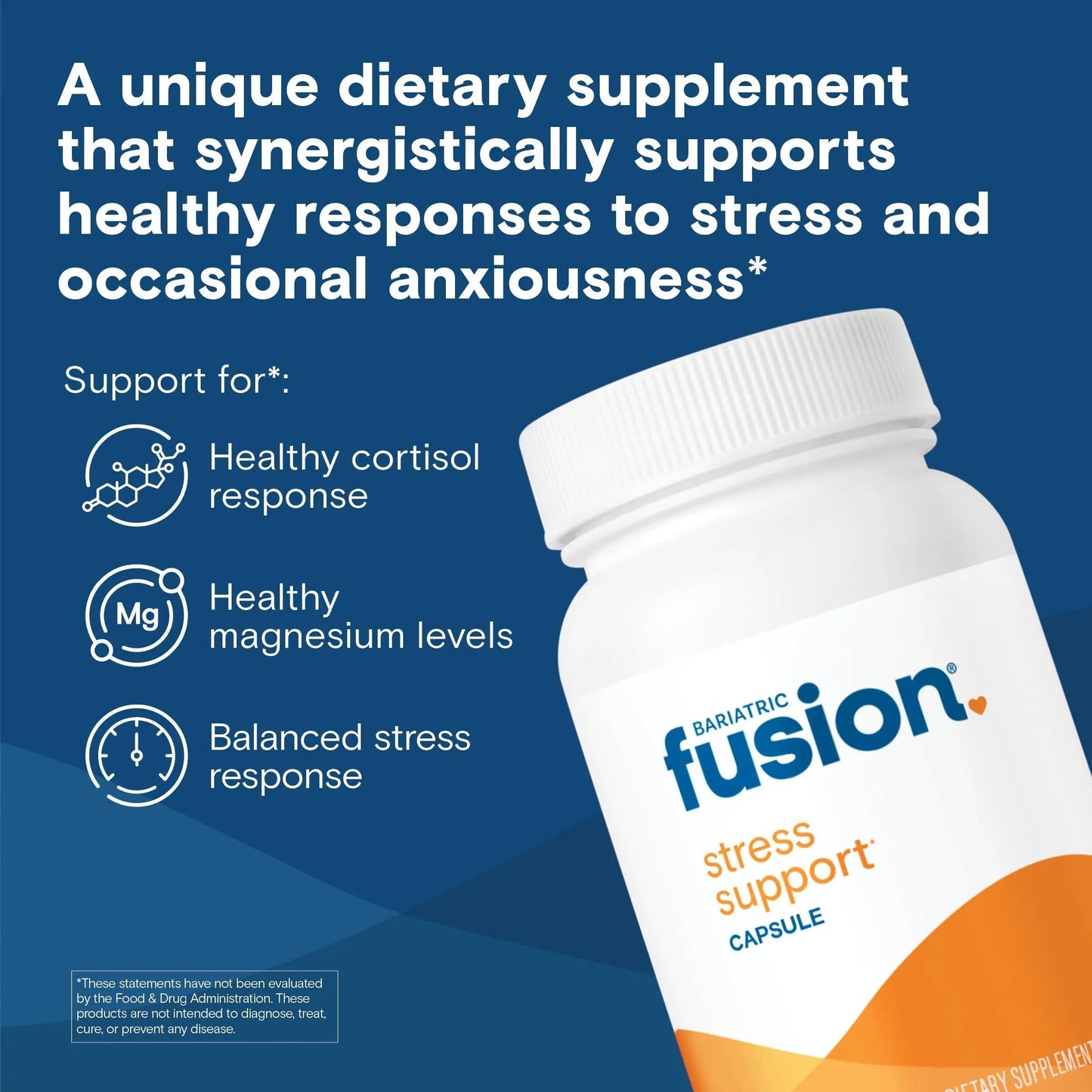Bariatric Fusion Stress Support* | Vegan Supplement with Magnesium and Ashwagandha | Daily Vitamin for Women and Men | Bariatric Fusion