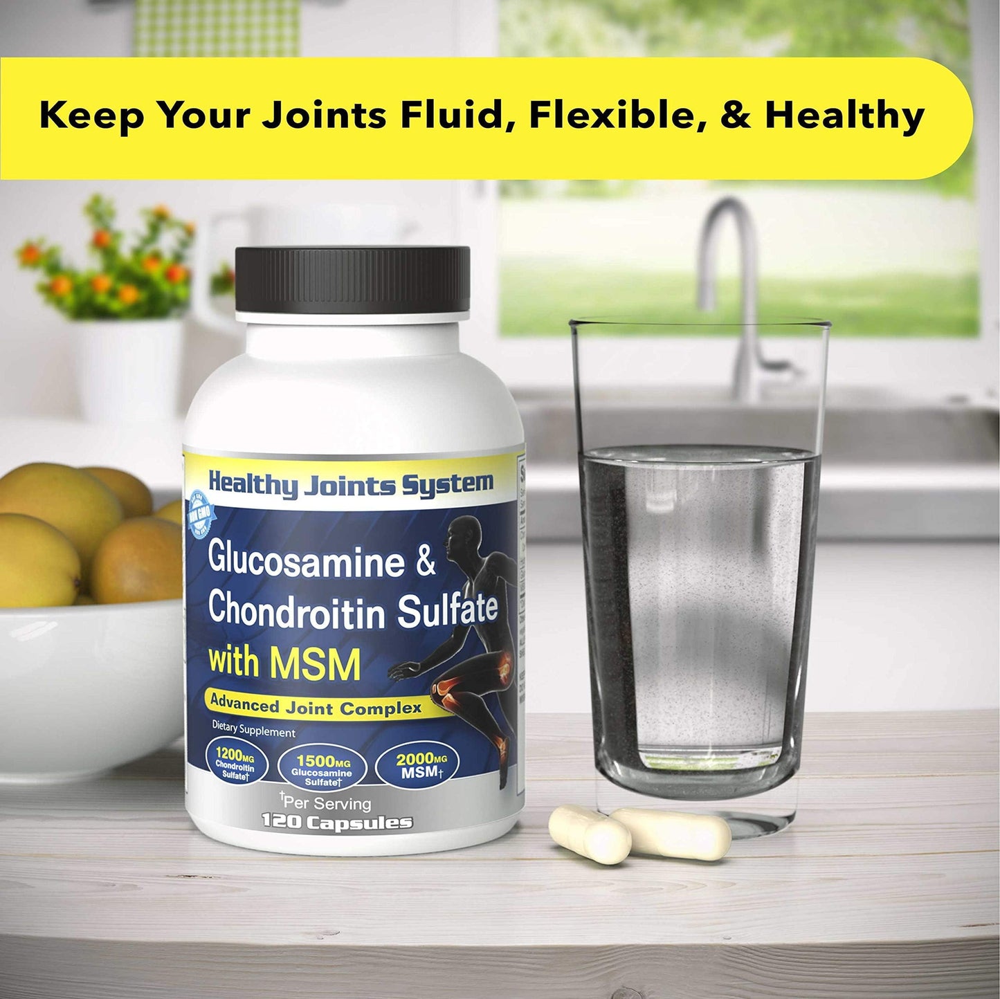 Healthy Joints System Glucosamine Chondroitin MSM Supplement for Joint & Bone Health - 120 Capsules | Joint Support & Discomfort Relief for Back, Knees, Hands Healthy Joints SystemBuy Supplements Australia
