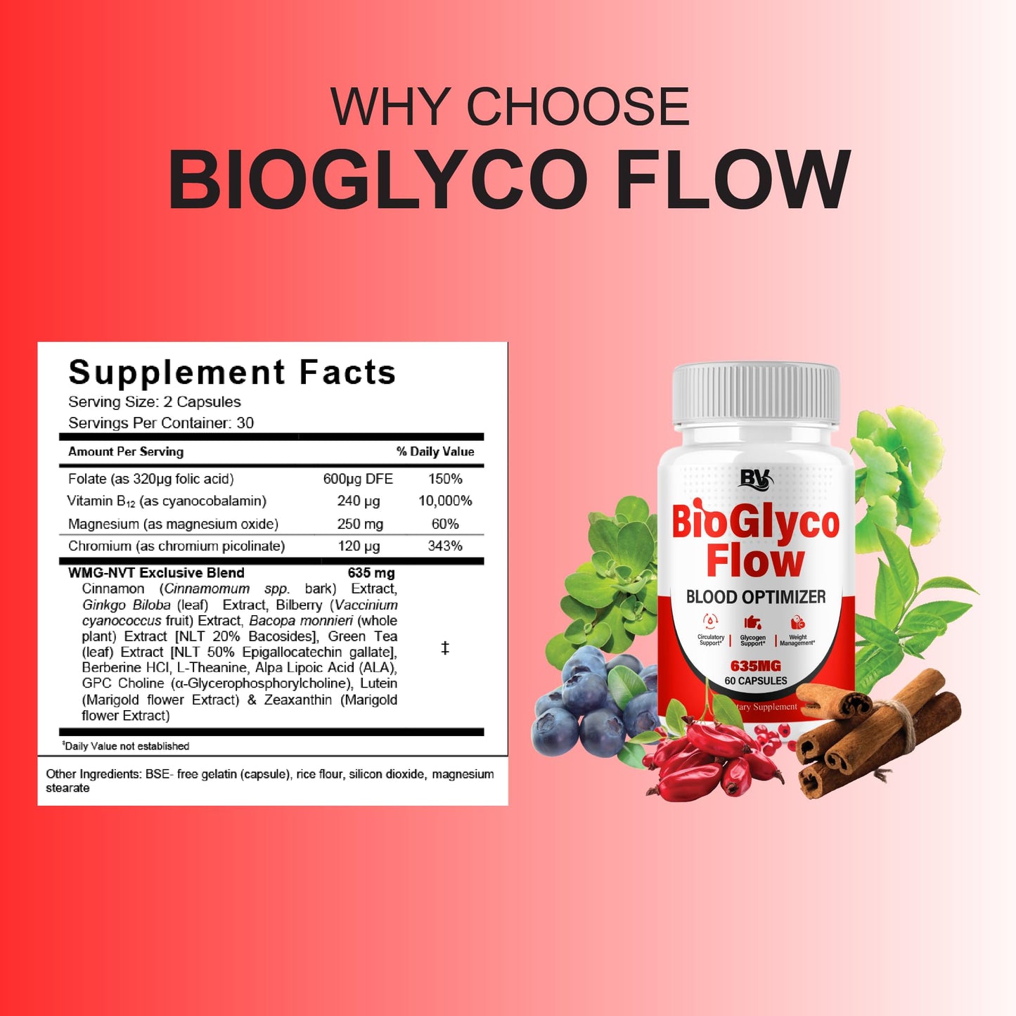 BioGlyco Flow Advanced Daily Multivitamin Health Support and All Natural Wellness Supplement Formula, BioGlyco Flow Premium Health and Wellness Support Formula Supplement (1 Pack - 60 Capsules) BLUE VIBEBuy Supplements Australia