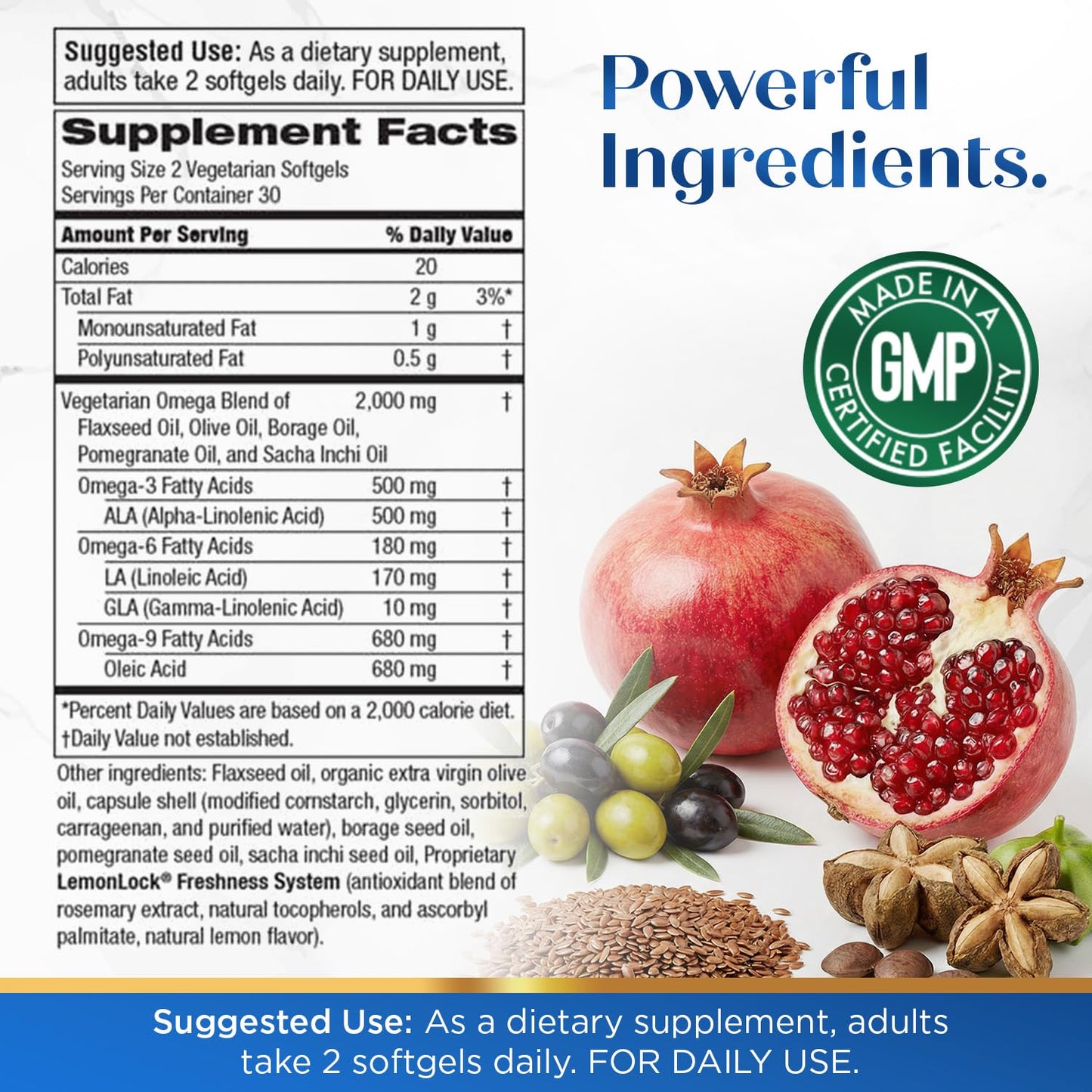 Purity Products Omega 3-6-9 Vegan and Vegetarian Formula - “5 in 1” Essential Fatty Acid Complex - Scientifically Formulated Plant-Based Omega 3 6 9